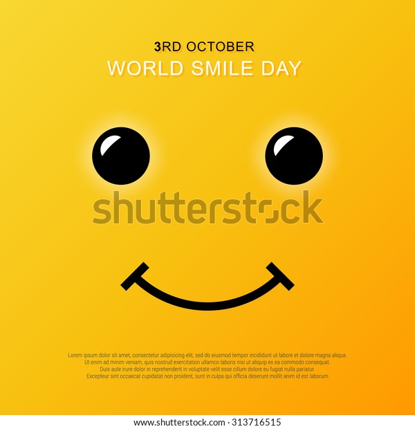 スマイリー顔 黄色い笑顔のポスター 世界の笑顔の日 ベクター