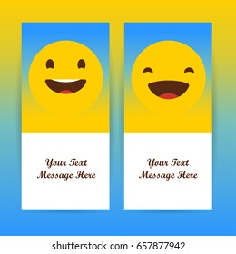 Smiley faces design elements. Vector illustration. Background with feelings. All emotions concept.