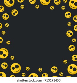 smiley faces emoji with blank space for text vector illustration