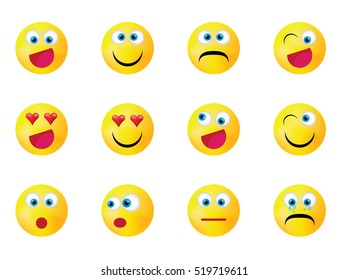 Smiley Faces Expressing Different Feelings