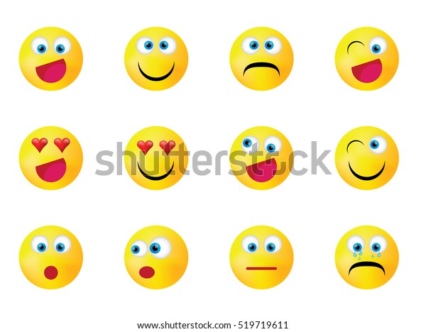 Smiley Gesichter Die Unterschiedliche Gefuhle Ausdrucken Stock Vektorgrafik Lizenzfrei