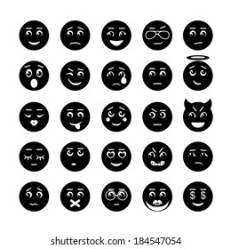 Smiley faces icon collection. Vector illustration