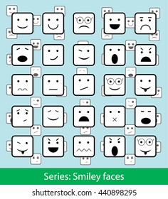 Smiley faces icons set