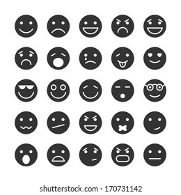 Smiley faces icons set of emotions mood and expression isolated vector illustration