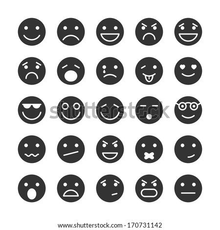 Smiley faces icons set of emotions mood and expression isolated vector illustration