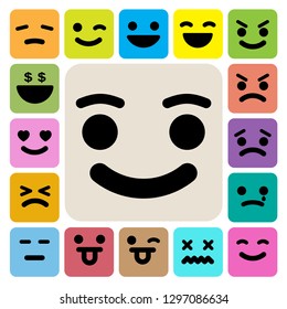 Smiley faces icons set.Illustration eps10