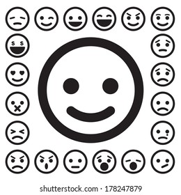 Smiley faces icons set.Illustration eps10