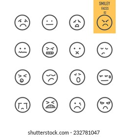 Smiley faces icons. Vector illustration.