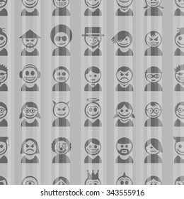 Smiley faces seamless pattern.