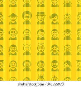 Smiley faces seamless pattern.