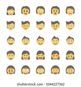 Smiley Flat Icons Set 13
