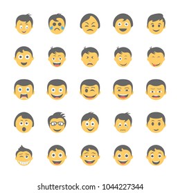 Smiley Flat Icons Set 18