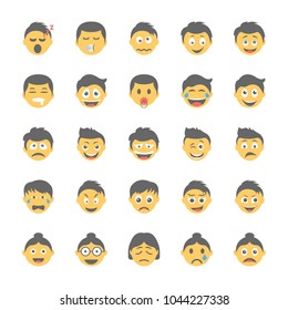 Smiley Flat Icons Set 20