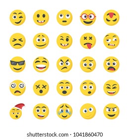 Smiley Flat Icons Set