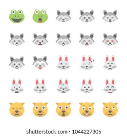 Smiley Flat Icons Set 32