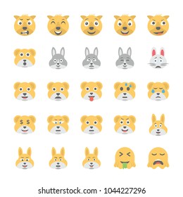 Smiley Flat Icons Set 33