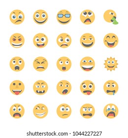Smiley Flat Icons Set 4
