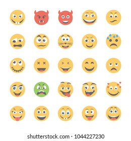 Smiley Flat Icons Set 6