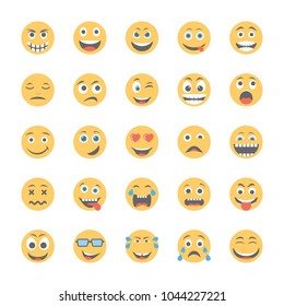 Smiley Flat Icons Set 9