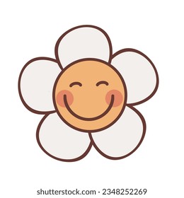 Smiley. Flower. Chamomile. Happy smiley. vector illustration
