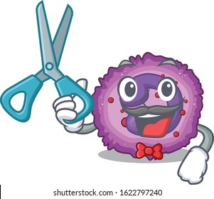 Smiley Funny Barber eosinophil cell cartoon character design style