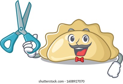 Smiley Funny Barber pierogi cartoon character design style