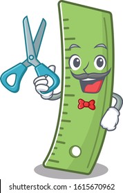 Smiley Funny Barber ruler cartoon character design style