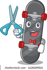 Smiley Funny Barber skateboard cartoon character design style