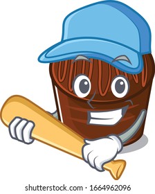 Smiley Funny Schokoladenkuchen ein Maskottchen-Design mit Baseball