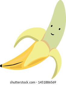Smiley funny yellow banana with happy eyes