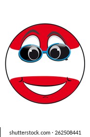 smiley with glasses in the form of a flag Austria