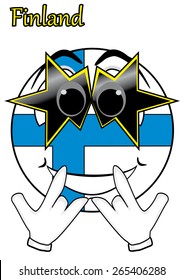 smiley with glasses in the form of a flag Finland