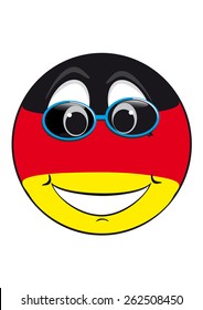 smiley with glasses in the form of a flag Germany
