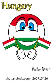 smiley with glasses in the form of a flag Hungary