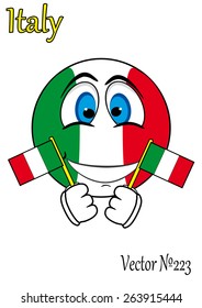 smiley with glasses in the form of a flag Italy