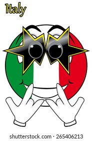 smiley with glasses in the form of a flag Italy