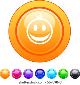 Smiley glossy circle web buttons.