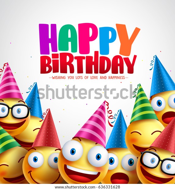 Carte De Voeux Joyeux Anniversaire Souriant Image Vectorielle De Stock Libre De Droits