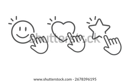 Smiley heart, face, star and  speech bubble.
