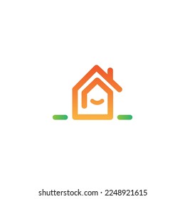 Smiley house icon. Realtor icon.