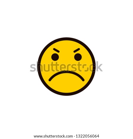smiley icon. Angry smiley face. Angry Emoticon. Yellow vector symbol. 