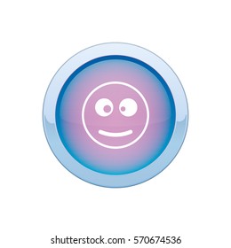 Smiley icon in a beautiful round button purple