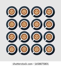 Smiley Icon in Cappucino Flat Design Vector