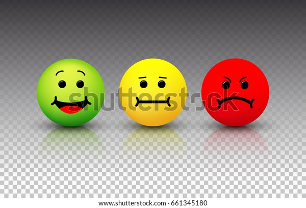 Smiley Icon Emotions Positive Neutral Negative Stock Vector Royalty