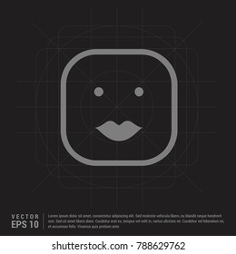smiley icon, Face icon - Black Creative Background
