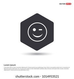smiley icon, Face icon Hexa White Background icon template