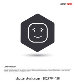 smiley icon, Face icon Hexa White Background icon template