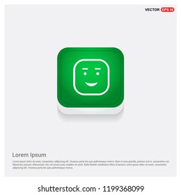 smiley icon, Face iconGreen Web Button - Free vector icon
