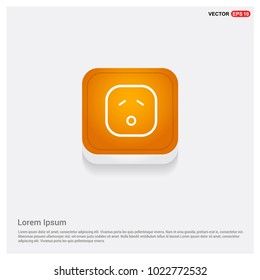 smiley icon, Face icon Orange Abstract Web Button