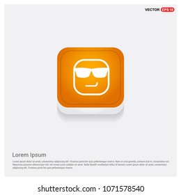 smiley icon, Face icon Orange Abstract Web Button